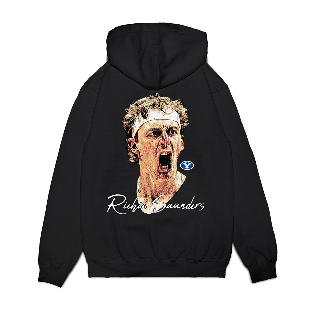 BYU - NCAA Men's Basketball : Richie Saunders - Game Face Premium Hooded Sweatshirt-1
