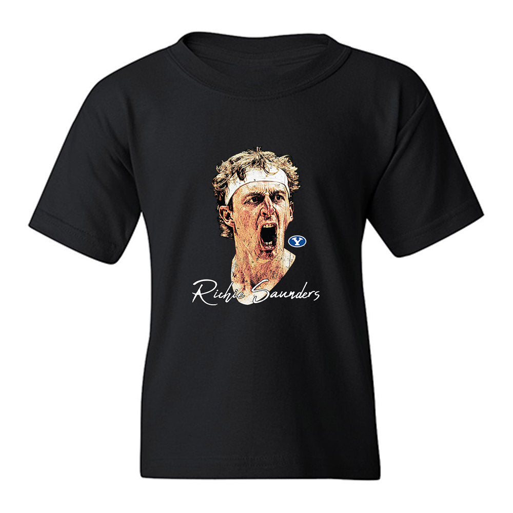 BYU - NCAA Men's Basketball : Richie Saunders - Game Face Youth T-Shirt-0