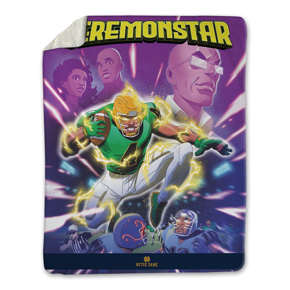 Notre Dame - NCAA Football : Jeremiyah Love - Jeremonstar Graphic Blanket-0