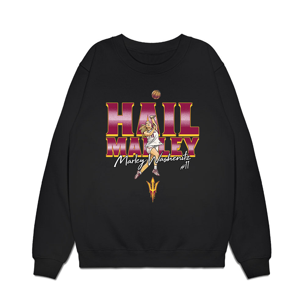 Arizona State - NCAA Women's Basketball : Marley Washenitz - Hail Marley! Premium Crewneck Sweatshirt-0