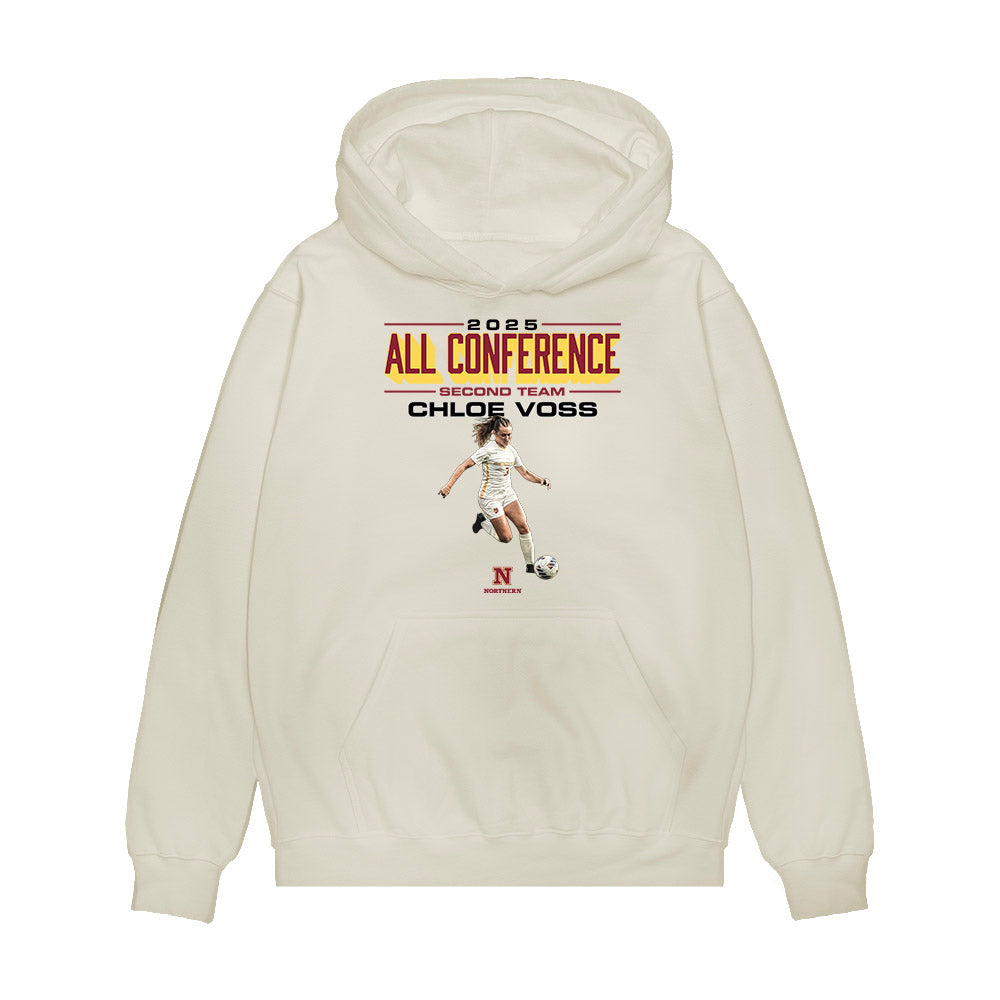 NSU - NCAA Women's Soccer : Chloe Voss - All Conference Graphic Premium Hooded Sweatshirt-0