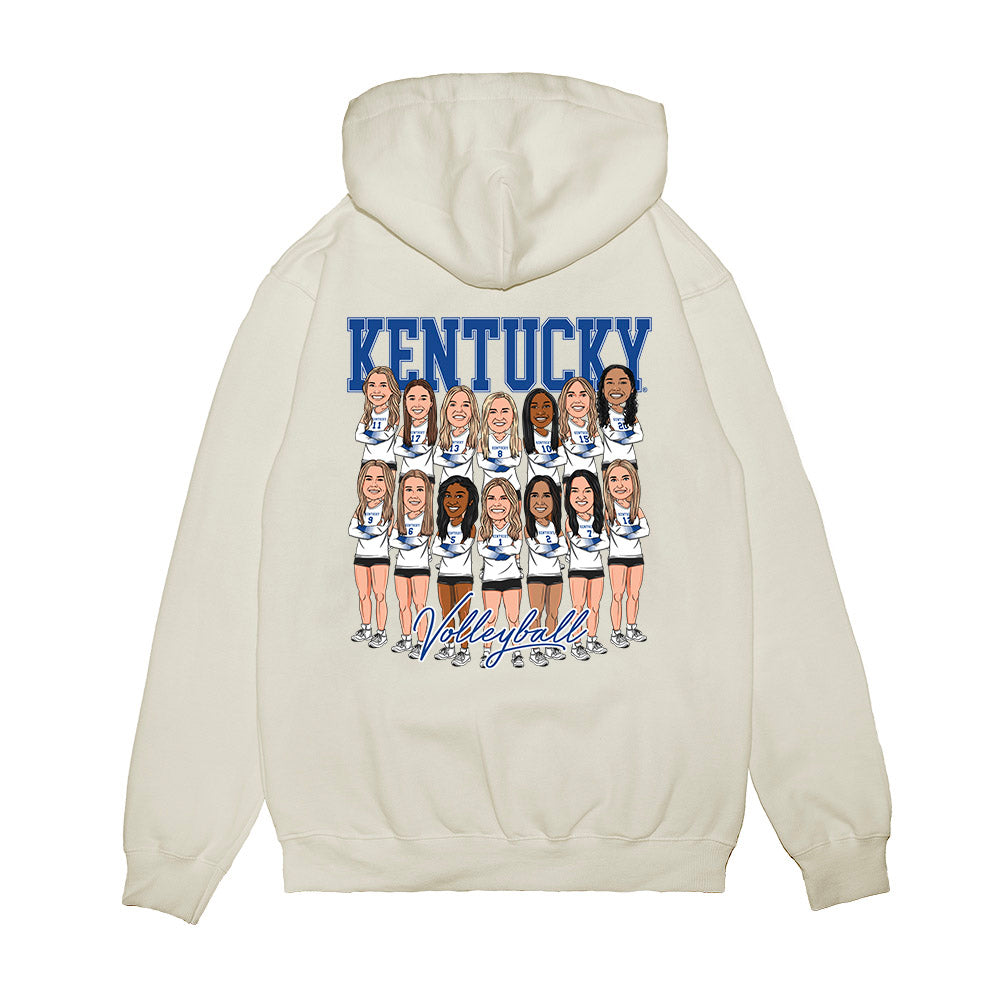Kentucky - NCAA Women's Volleyball : Team Caricature Premium Hooded Sweatshirt-1