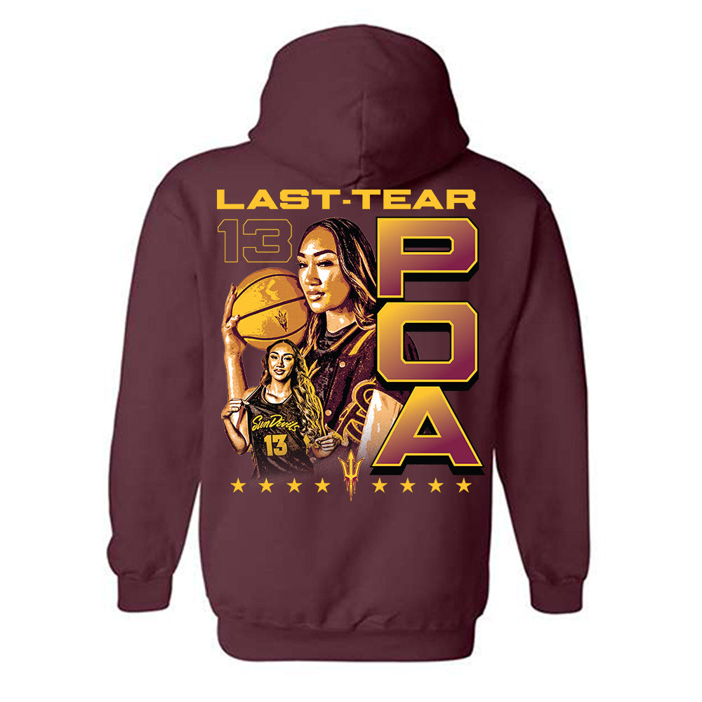Arizona State - NCAA Women's Basketball : Last-Tear Poa - Collage Hooded Sweatshirt-1