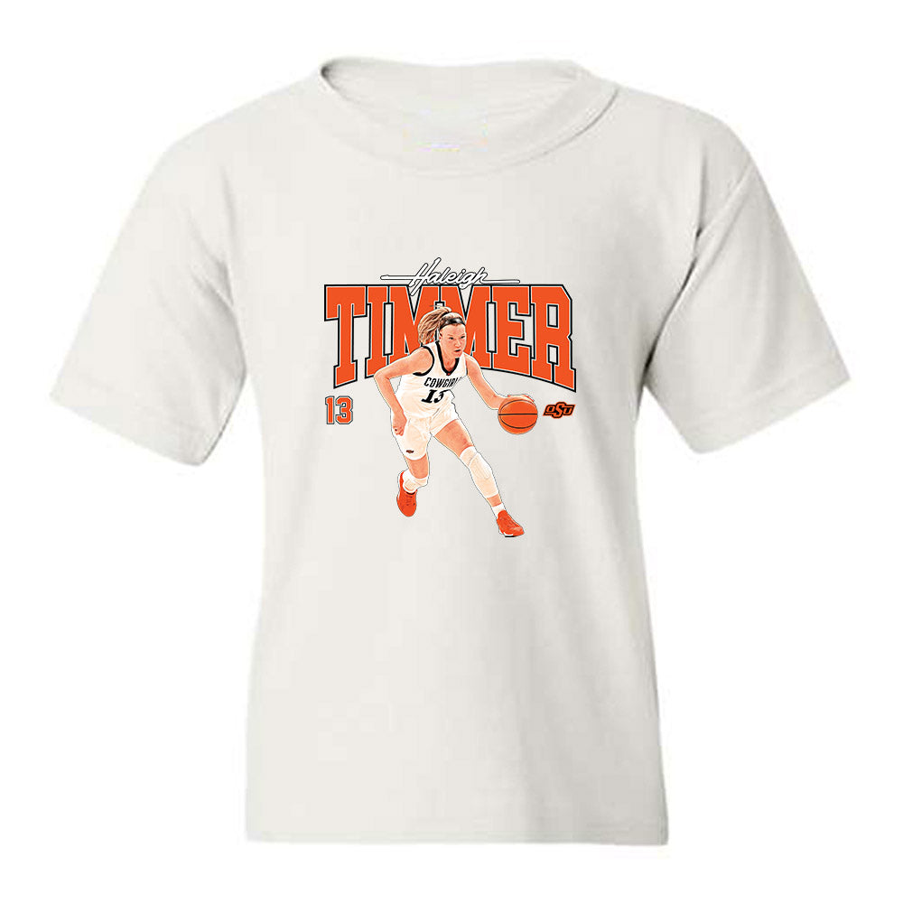 Oklahoma State - NCAA Women's Basketball : Haleigh Timmer - Collage Youth T-Shirt-0