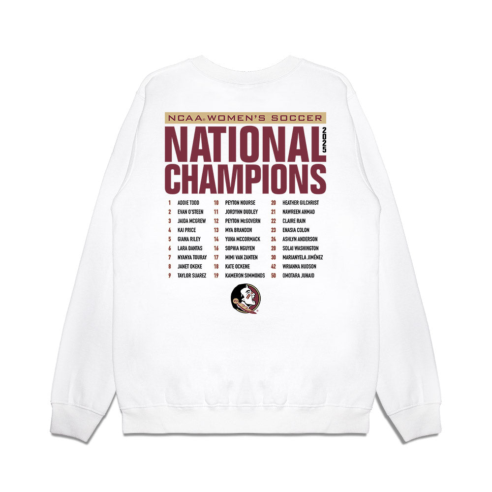 FSU - NCAA Women's Soccer : NCAA® 2025 National Champions Roster Premium Crewneck Sweatshirt-1