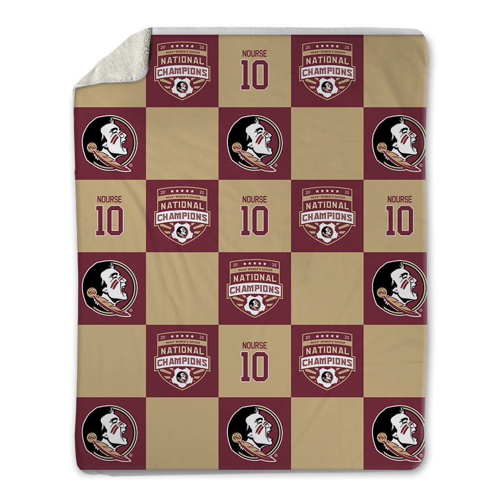 FSU - NCAA Women's Soccer : Peyton Nourse - NCAA® 2025 National Champions Blanket-0