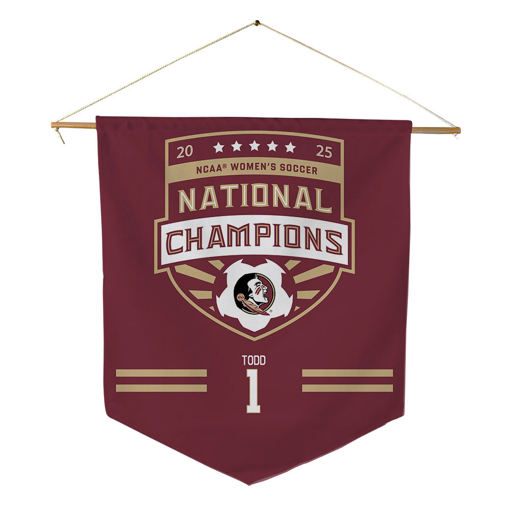 FSU - NCAA Women's Soccer : Adelyn Todd - NCAA® 2025 National Champions Pennant - 18" x 21"-0