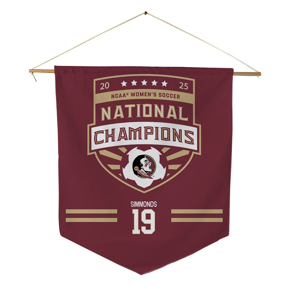 FSU - NCAA Women's Soccer : Kameron Simmonds - NCAA® 2025 National Champions Pennant - 18" x 21"-0