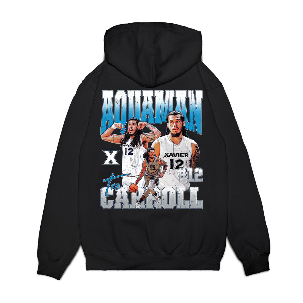Xavier - NCAA Men's Basketball : Tre Carroll - Collage Premium Hooded Sweatshirt-1
