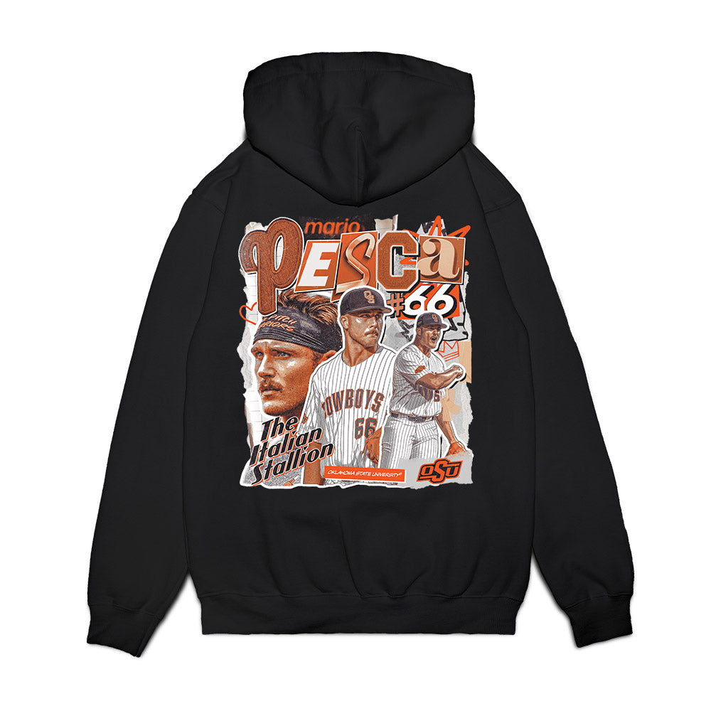 Oklahoma State - NCAA Baseball : Mario Pesca - Collage Premium Hooded Sweatshirt-1