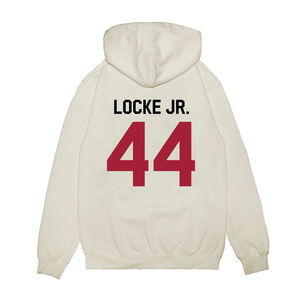 Oklahoma - NCAA Football : John Locke Jr. - We're In Premium Hooded Sweatshirt-1
