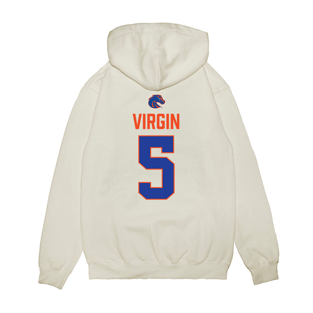Boise State - NCAA Football : Jayden Virgin - 3-Peat Conference Champs Premium Hooded Sweatshirt-1