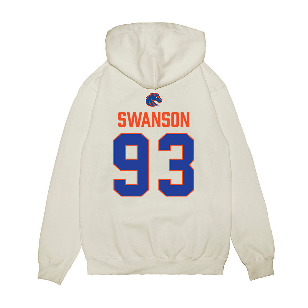Boise State - NCAA Football : Ryder Swanson - 3-Peat Conference Champs Premium Hooded Sweatshirt-1