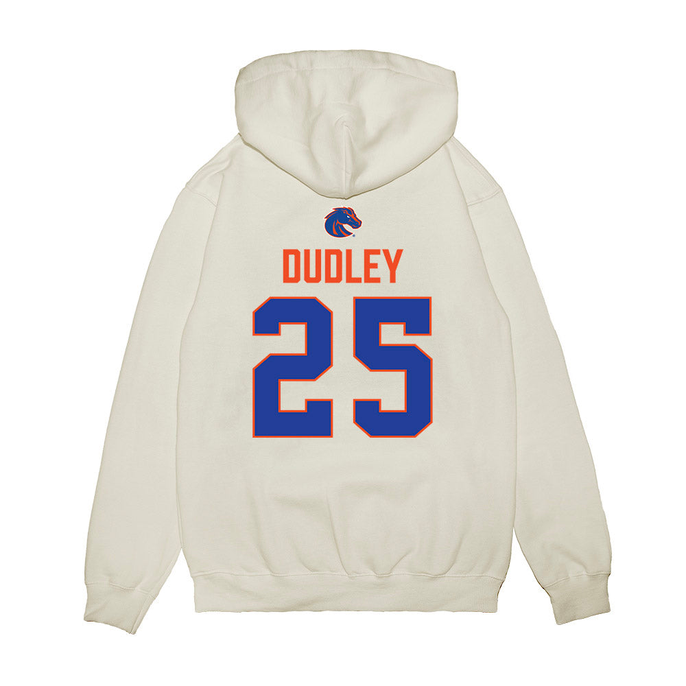 Boise State - NCAA Football : Kaden Dudley - 3-Peat Conference Champs Premium Hooded Sweatshirt-1