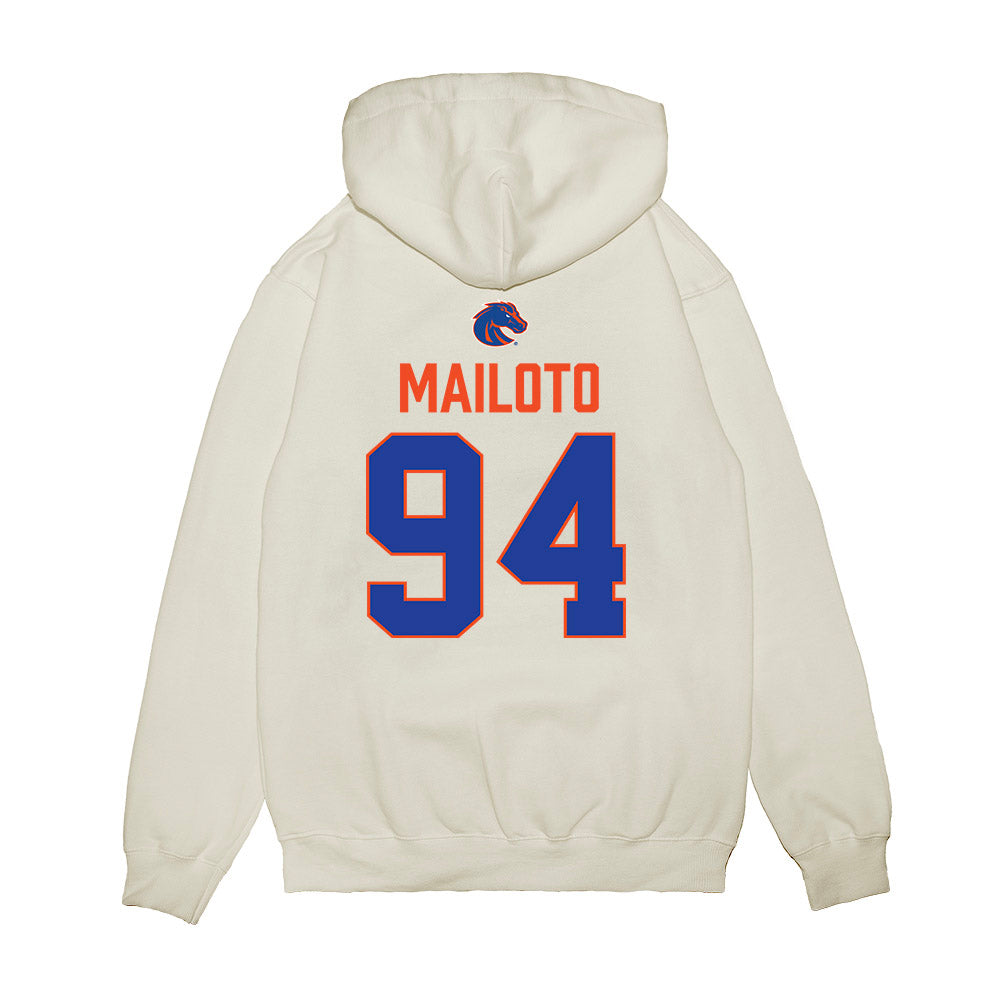 Boise State - NCAA Football : Keanu Mailoto - 3-Peat Conference Champs Premium Hooded Sweatshirt-1