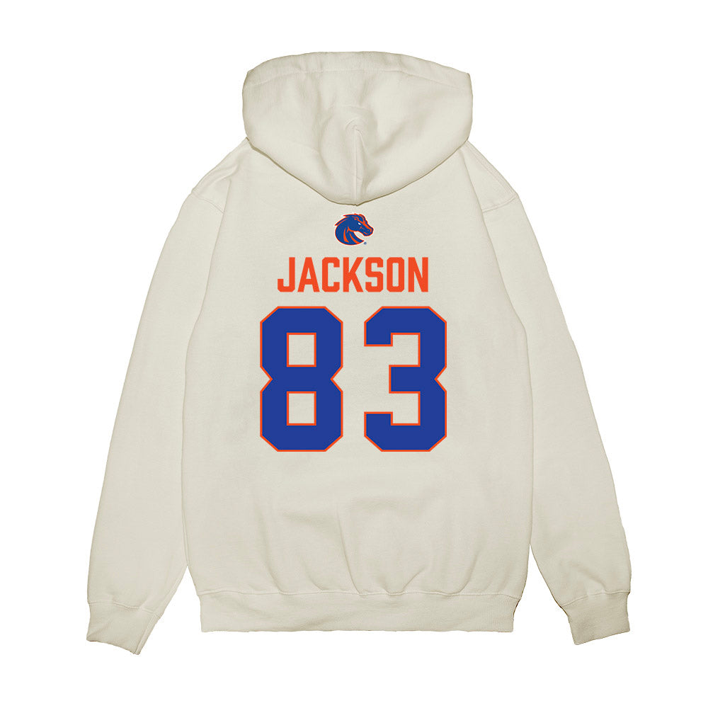 Boise State - NCAA Football : Tyrone Jackson - 3-Peat Conference Champs Premium Hooded Sweatshirt-1