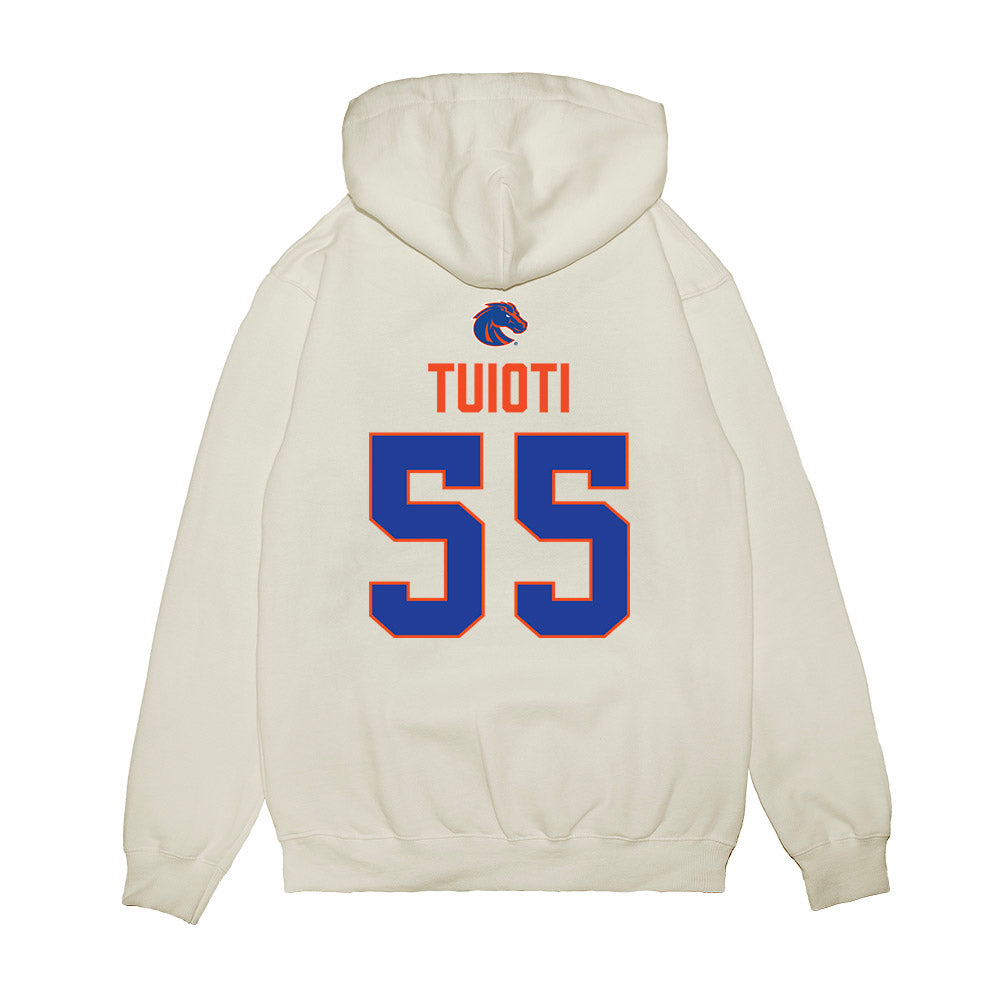 Boise State - NCAA Football : Mana Tuioti - 3-Peat Conference Champs Premium Hooded Sweatshirt-1