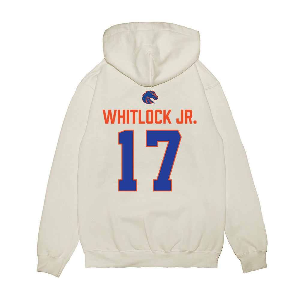 Boise State - NCAA Football : Demetric Whitlock Jr. - 3-Peat Conference Champs Premium Hooded Sweatshirt-1