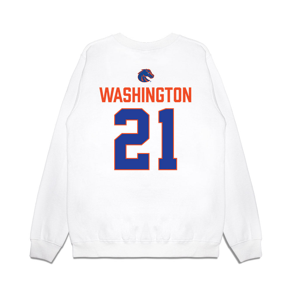 Boise State - NCAA Football : Zion Washington - 3-Peat Conference Champs Premium Crewneck Sweatshirt-1