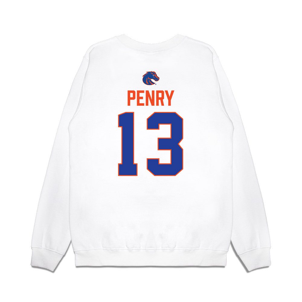 Boise State - NCAA Football : Chase Penry - 3-Peat Conference Champs Premium Crewneck Sweatshirt-1