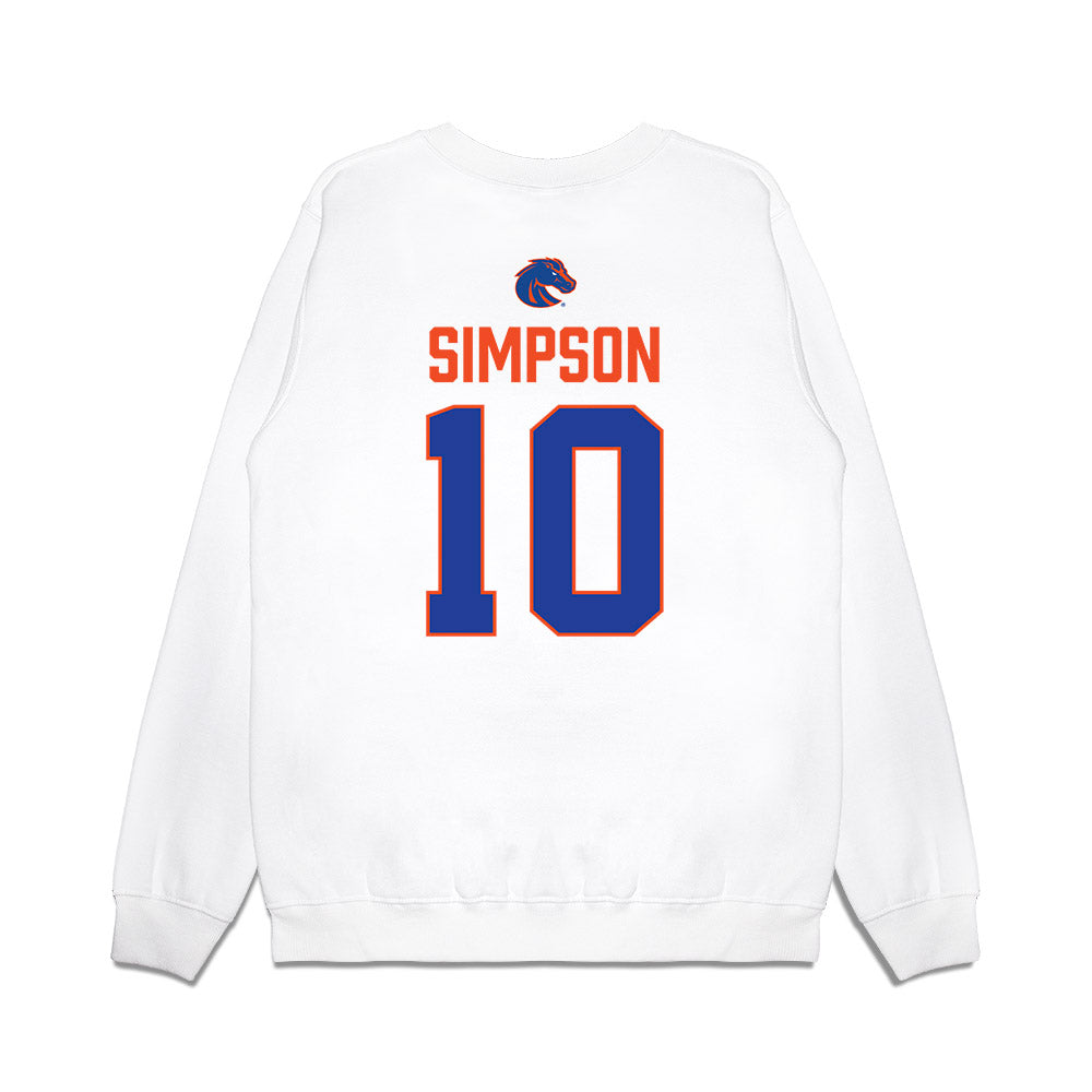 Boise State - NCAA Football : Andrew Simpson - 3-Peat Conference Champs Premium Crewneck Sweatshirt-1