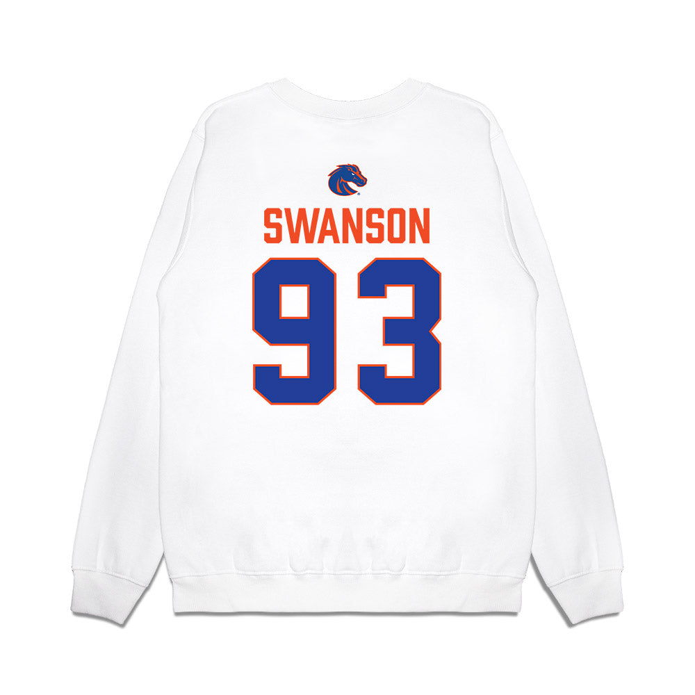 Boise State - NCAA Football : Ryder Swanson - 3-Peat Conference Champs Premium Crewneck Sweatshirt-1