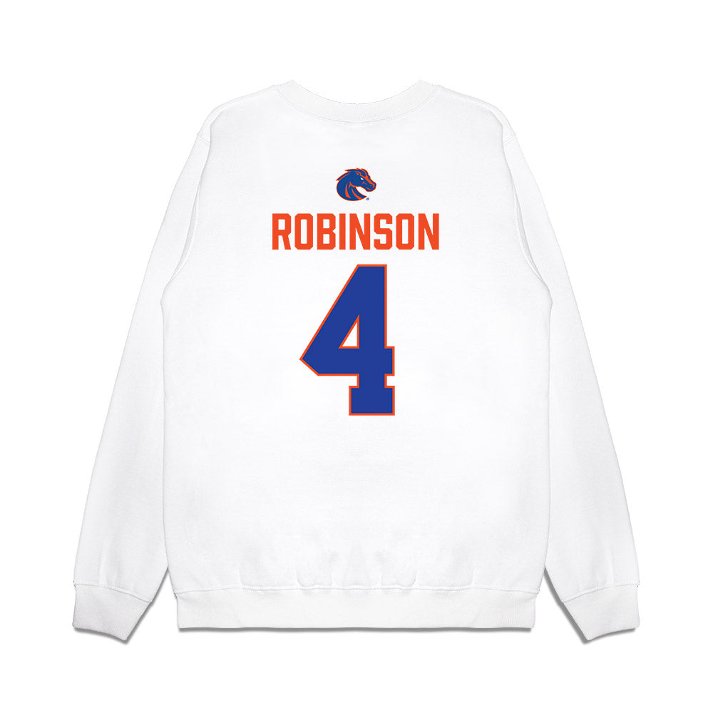 Boise State - NCAA Football : Rodney Robinson - 3-Peat Conference Champs Premium Crewneck Sweatshirt-1