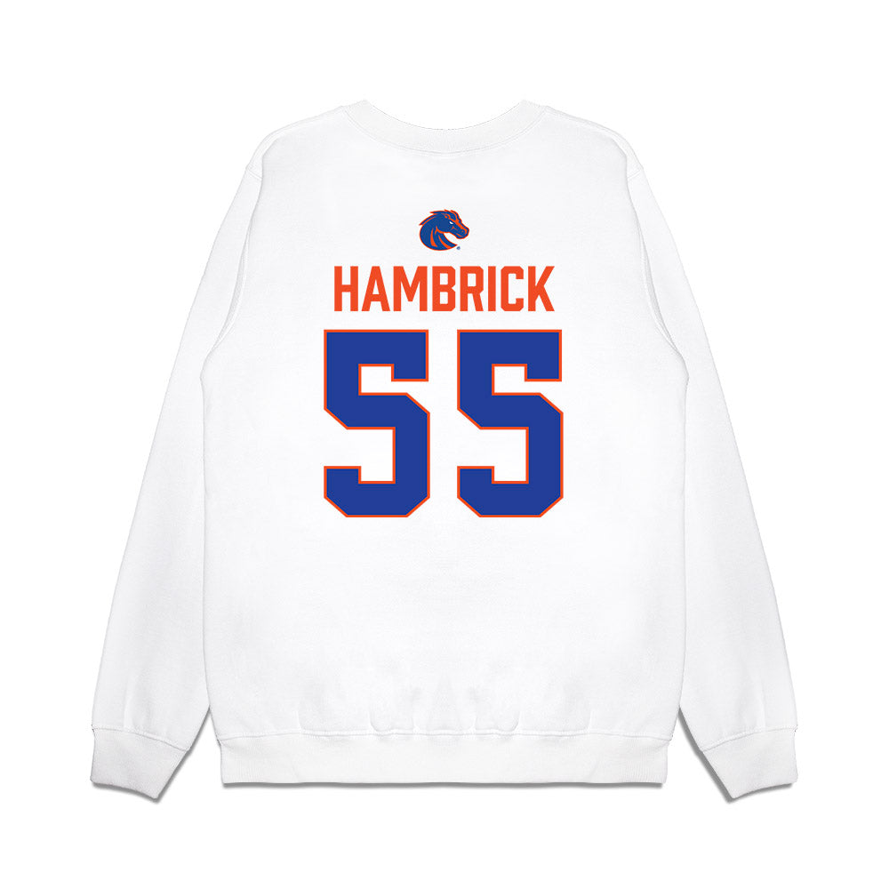 Boise State - NCAA Football : Gavin Hambrick - 3-Peat Conference Champs Premium Crewneck Sweatshirt-1