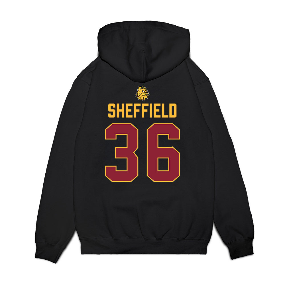 UMN Duluth - NCAA Men's Ice Hockey : Cole Sheffield - Vintage Shersey Premium Hooded Sweatshirt-1