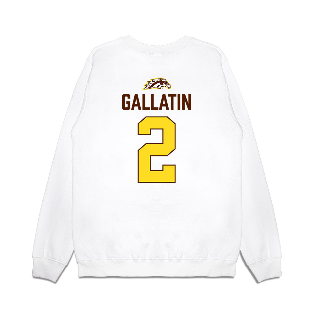 Western Michigan - NCAA Men's Ice Hockey : Grady Gallatin - Vintage Shersey Premium Crewneck Sweatshirt-1