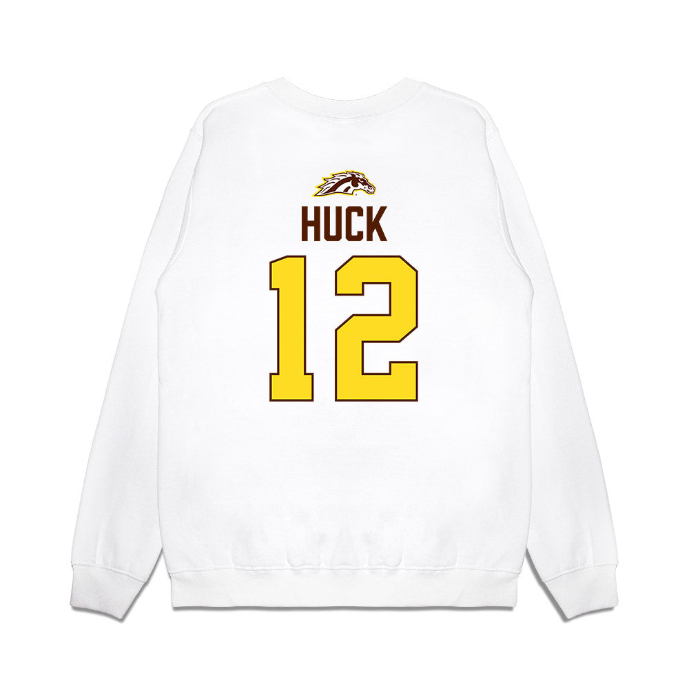 Western Michigan - NCAA Men's Ice Hockey : Samuel Huck - Vintage Shersey Premium Crewneck Sweatshirt-1