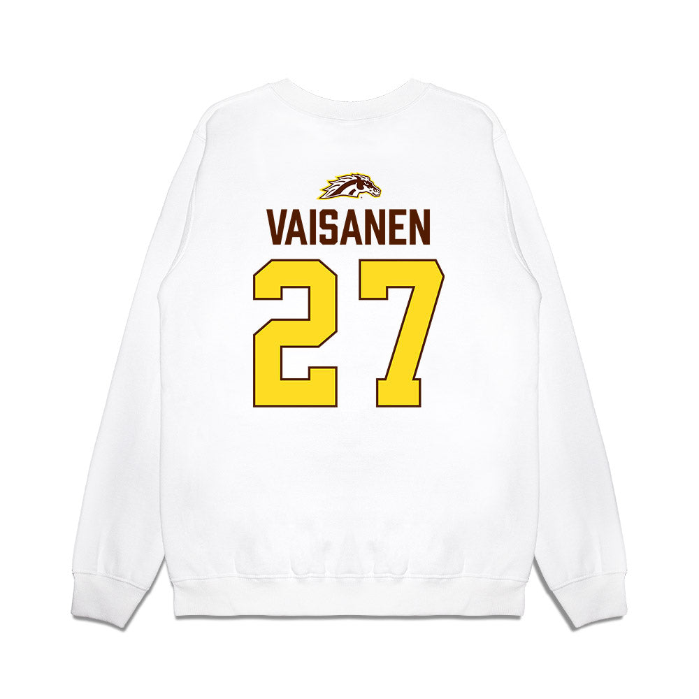 Western Michigan - NCAA Men's Ice Hockey : Joona Vaisanen - Vintage Shersey Premium Crewneck Sweatshirt-1