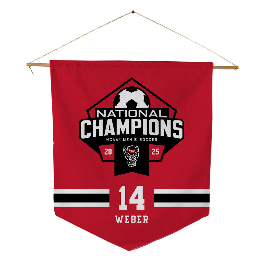 NC State - NCAA Men's Soccer : Moritz Weber - NCAA® National Champs Pennant - 18" x 21"-0