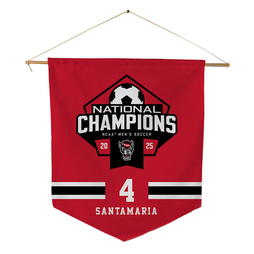 NC State - NCAA Men's Soccer : Carlos Santamaria - NCAA® National Champs Pennant - 18" x 21"-0