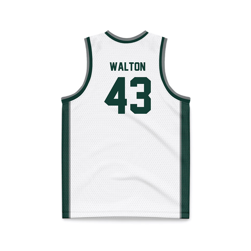 Michigan State - NCAA Men's Basketball : Colin Walton - White Basketball Jersey-1
