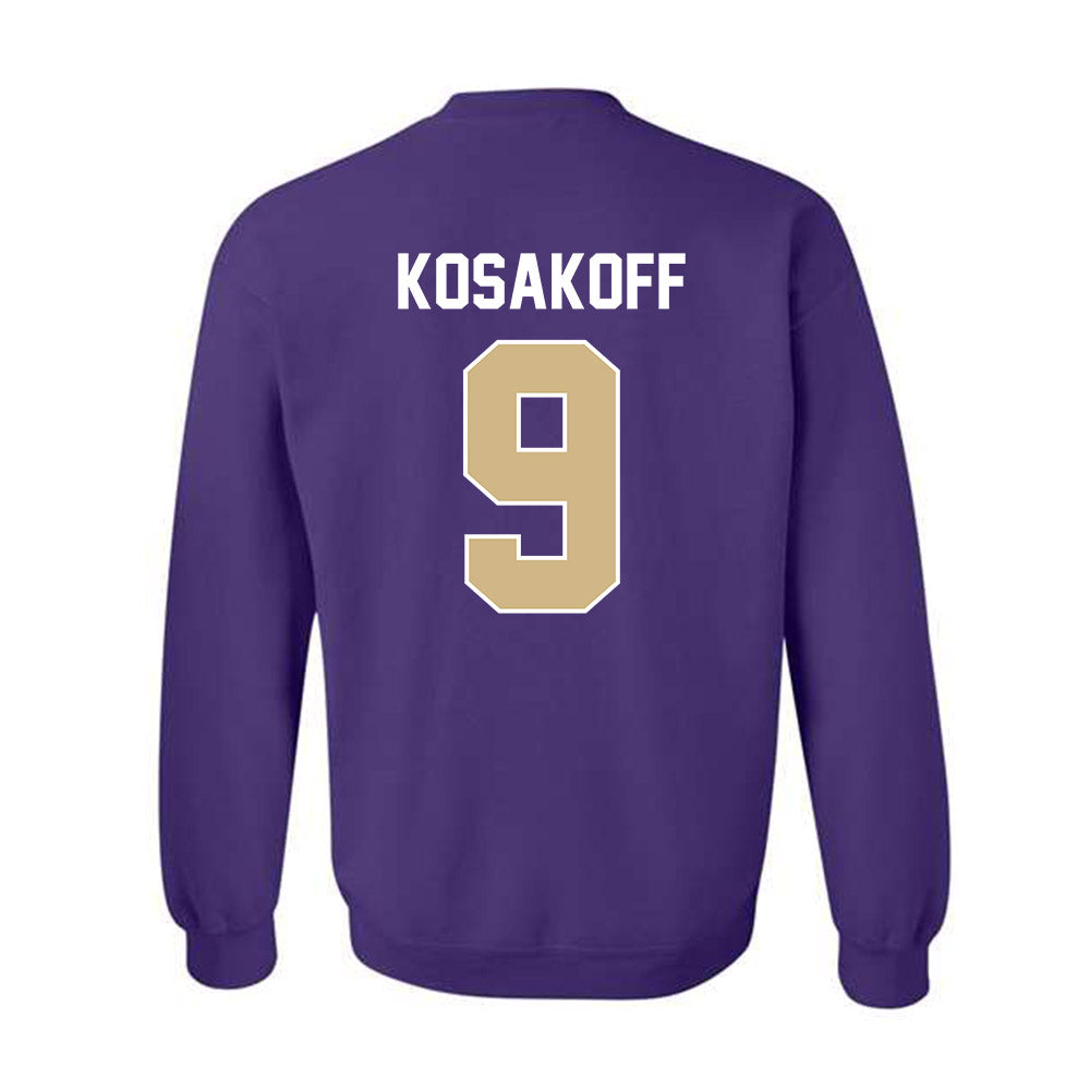 Washington - NCAA Men's Soccer : Charlie Kosakoff - NCAA® 2025 National Champs Crewneck Sweatshirt-1