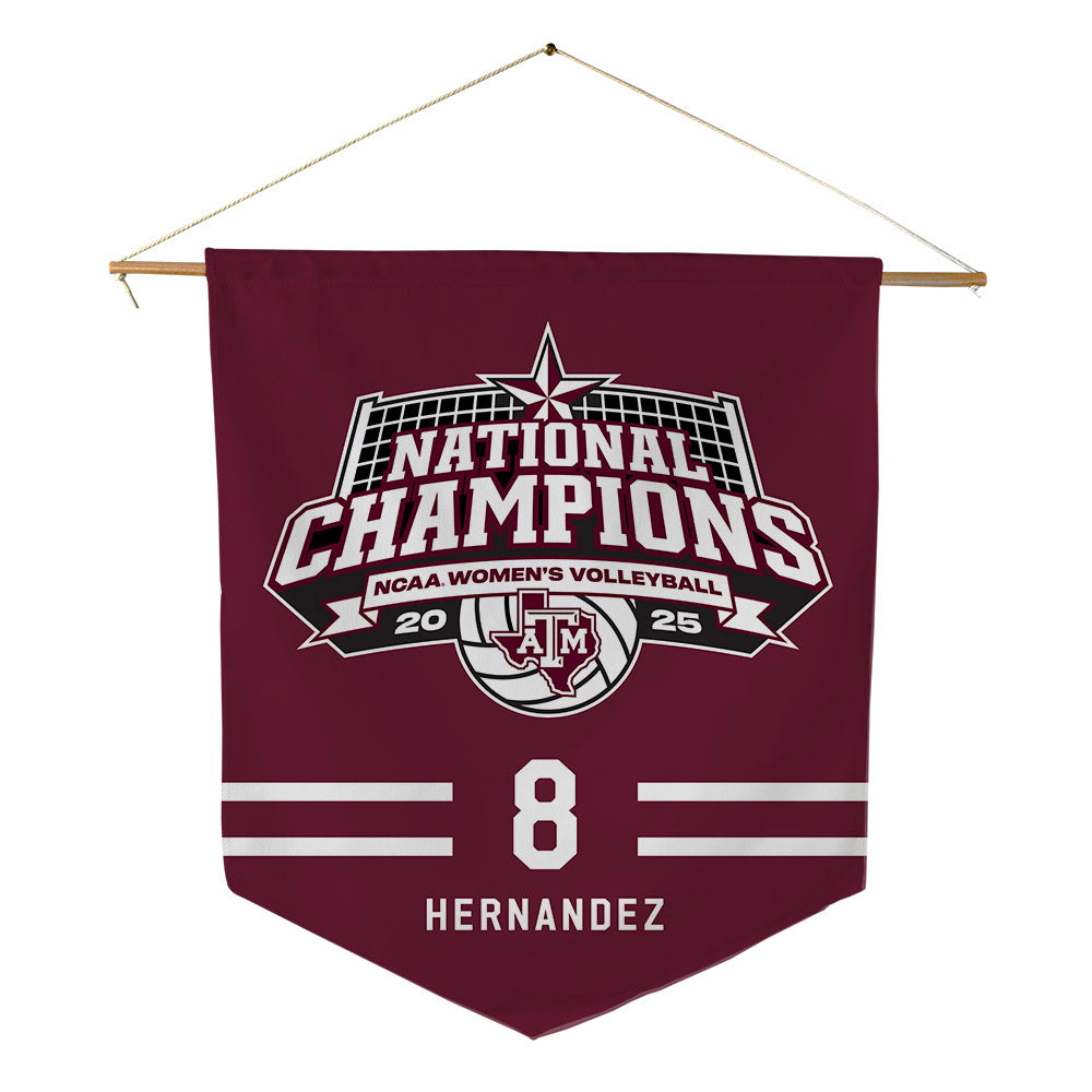 Texas A&M - NCAA Women's Volleyball : Amare Hernandez - NCAA® National Champions Pennant - 18" x 21"-0