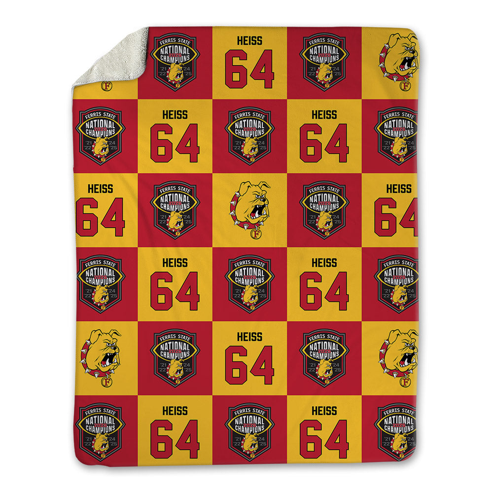 Ferris State - NCAA Football : Cameron Heiss - National Champs Blanket-0