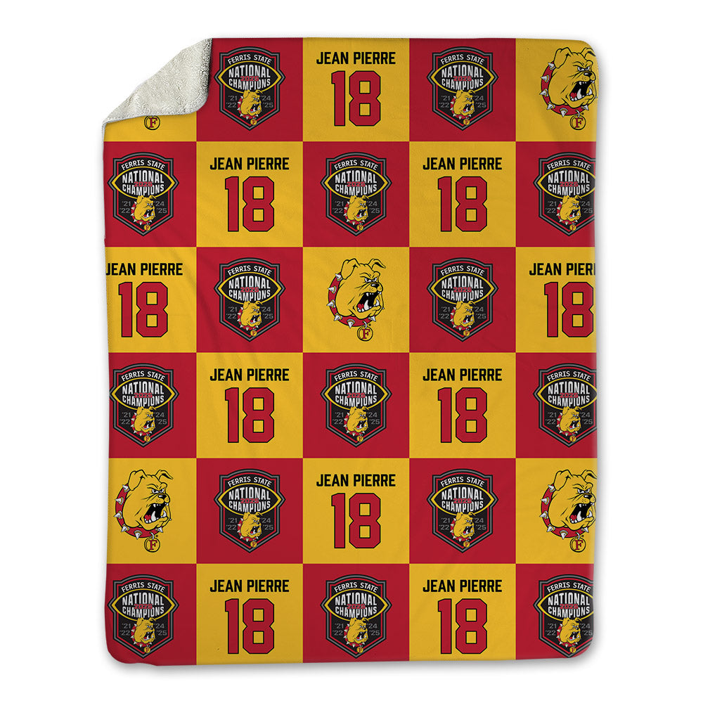 Ferris State - NCAA Football : Mervens Jean Pierre - National Champs Blanket-0