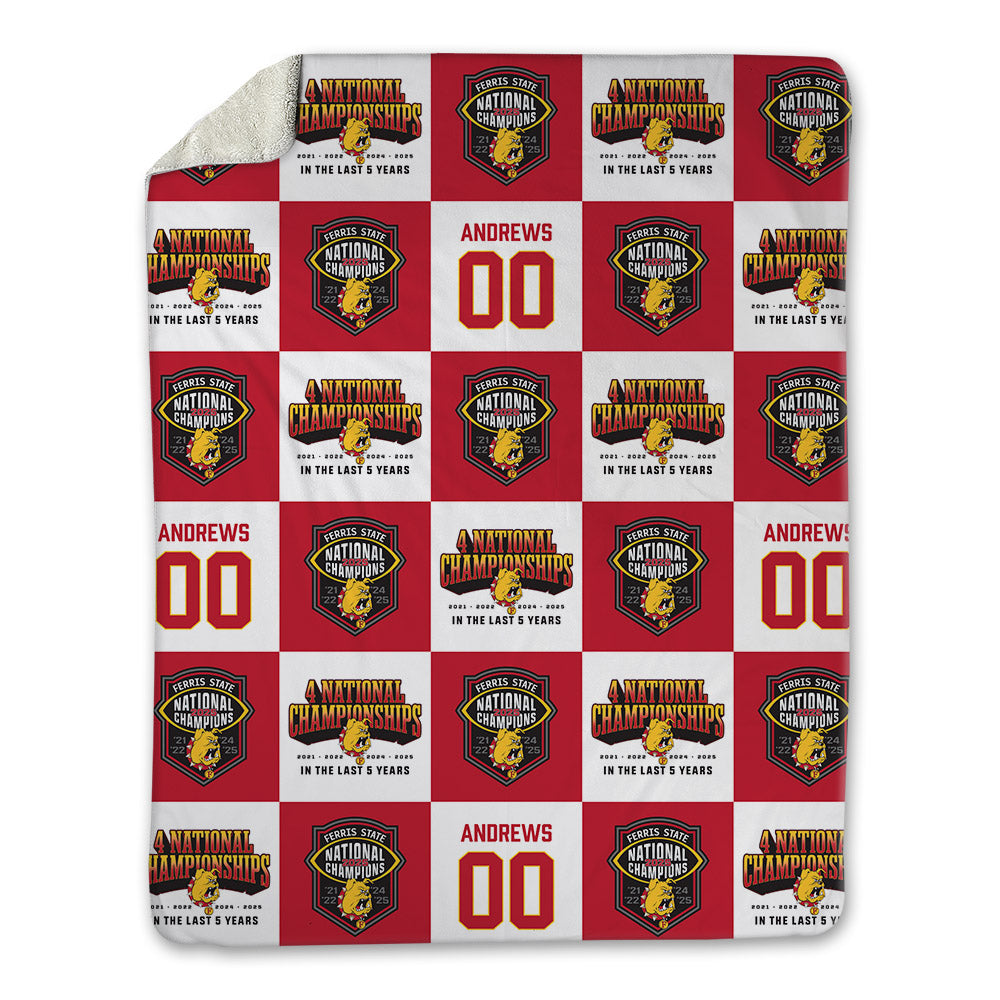 Ferris State - NCAA Football : Logan Andrews - National Champions Blanket-0