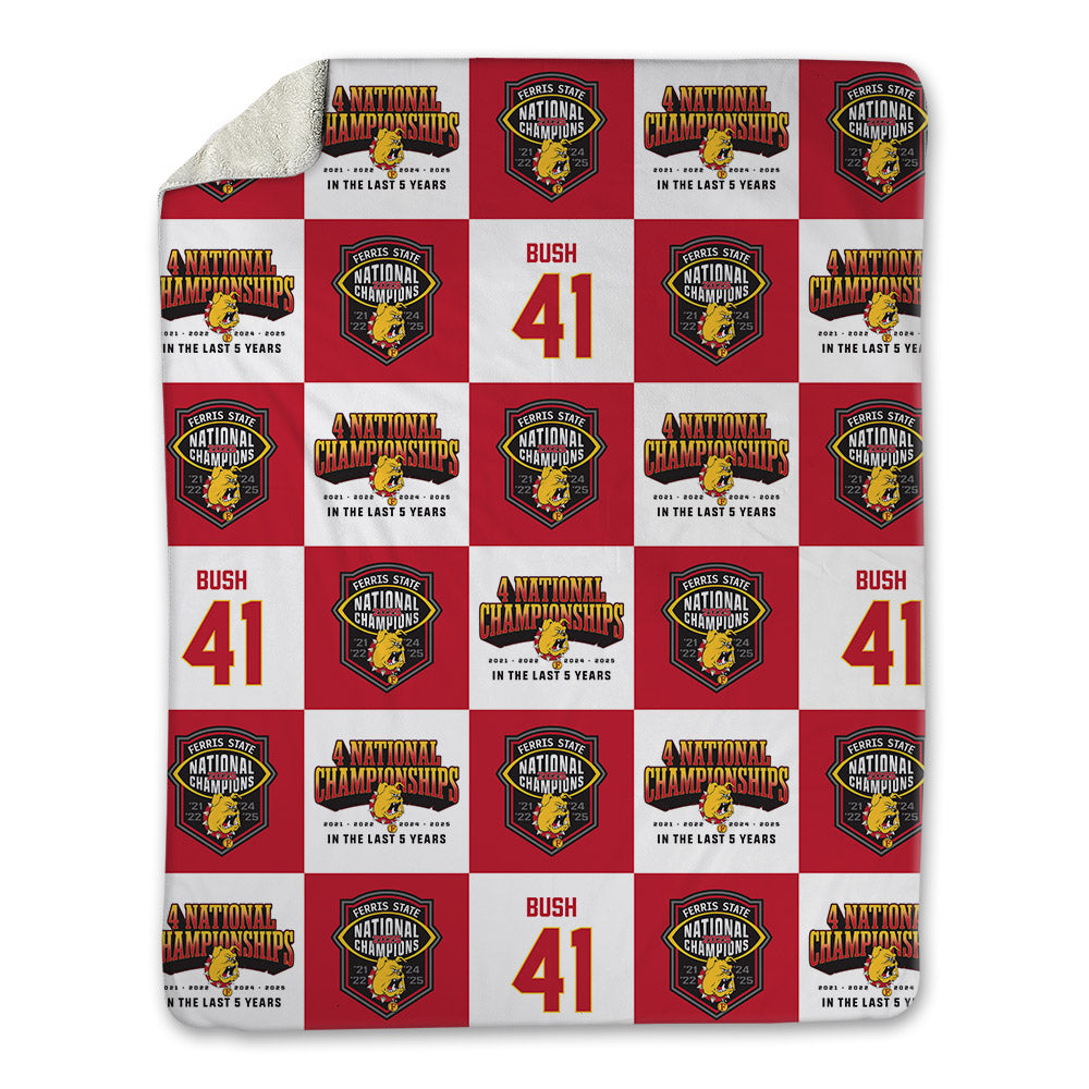 Ferris State - NCAA Football : Michael Bush - National Champions Blanket-0