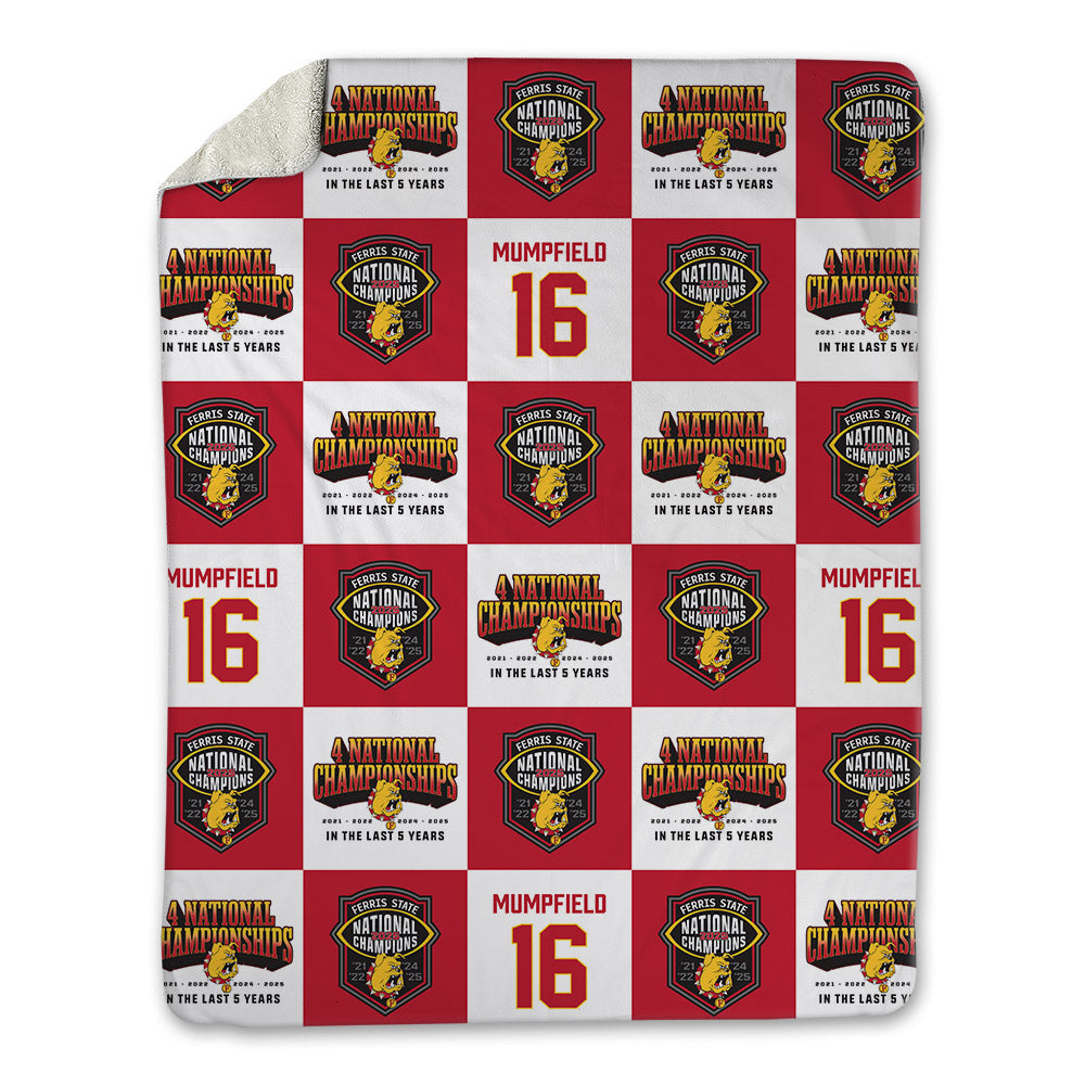 Ferris State - NCAA Football : Leeshaun Mumpfield - National Champions Blanket-0
