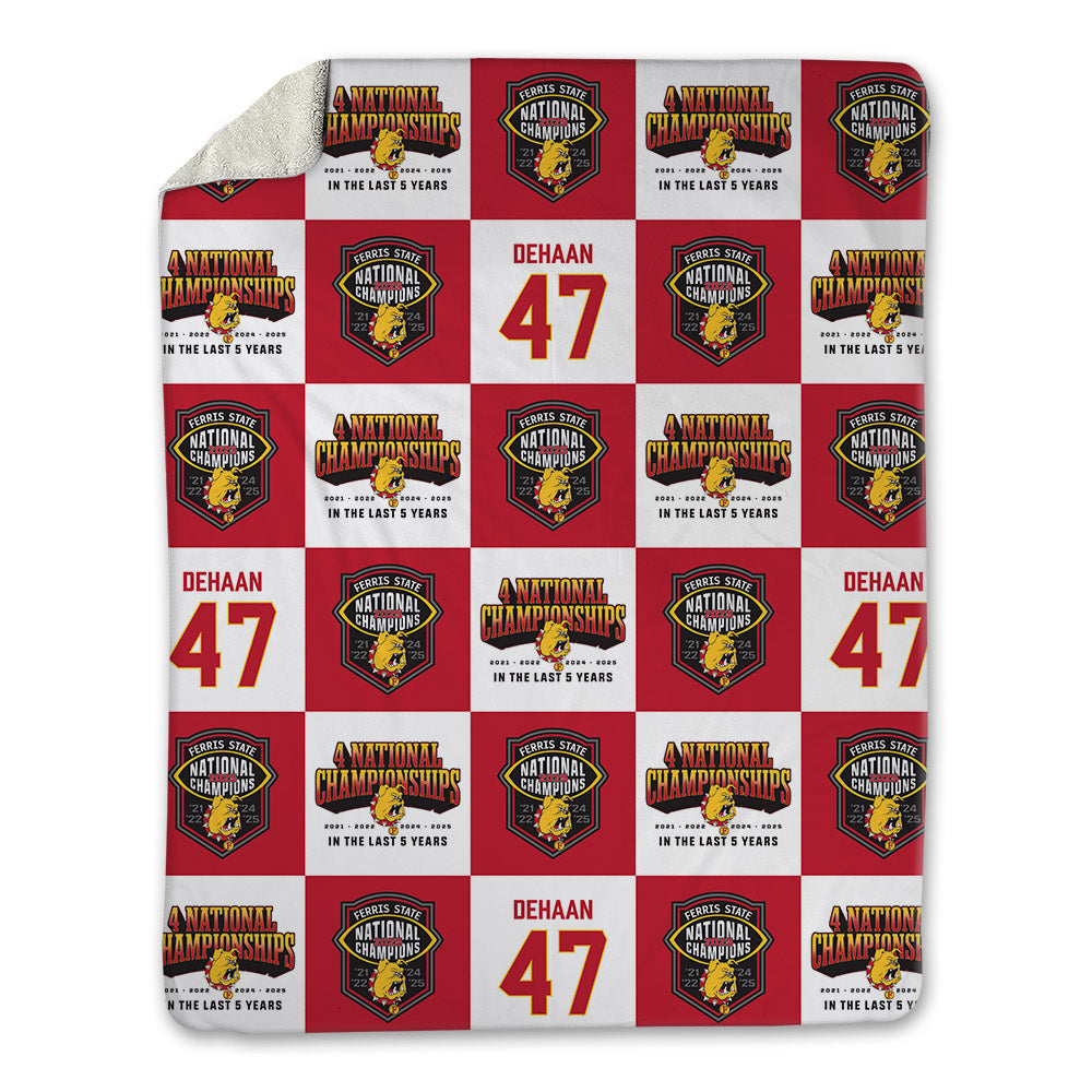 Ferris State - NCAA Football : Ike DeHaan - National Champions Blanket-0