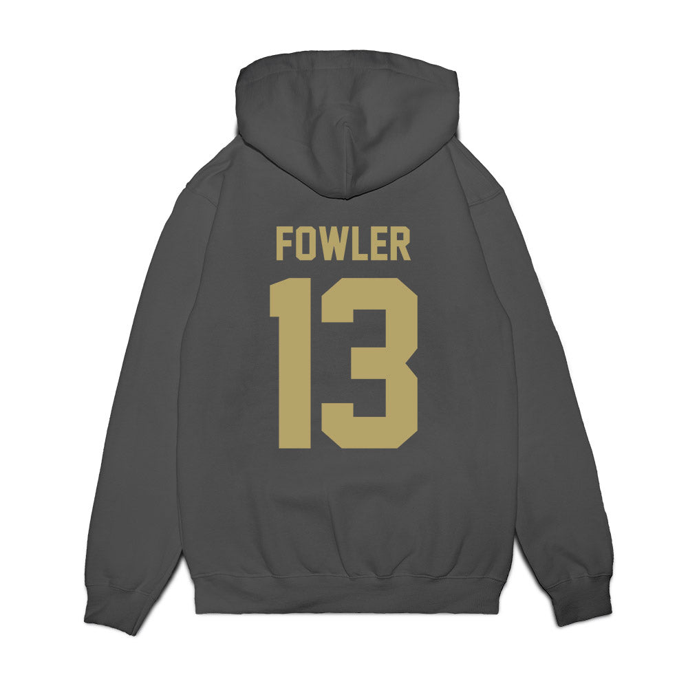 JMU - NCAA Men's Basketball : Preston Fowler - Vintage Premium Hooded Sweatshirt-1