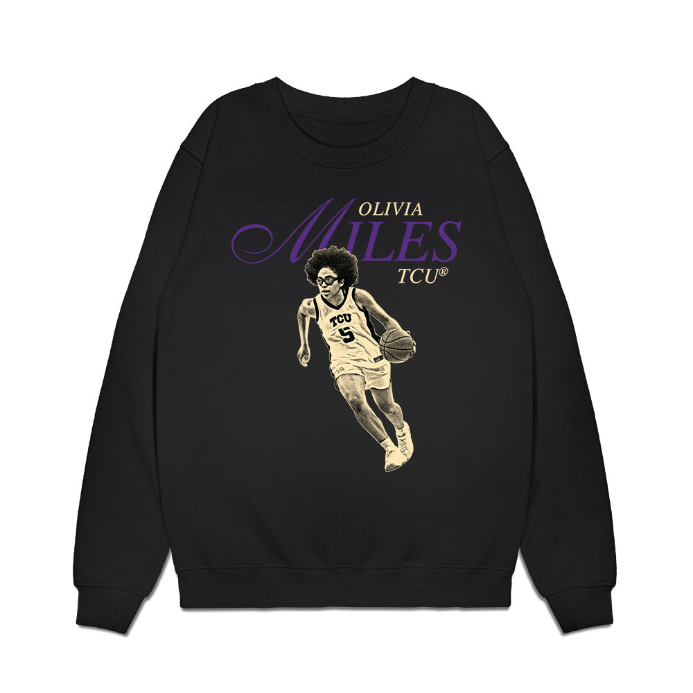TCU - NCAA Women's Basketball : Olivia Miles - Legacy Premium Crewneck Sweatshirt-0