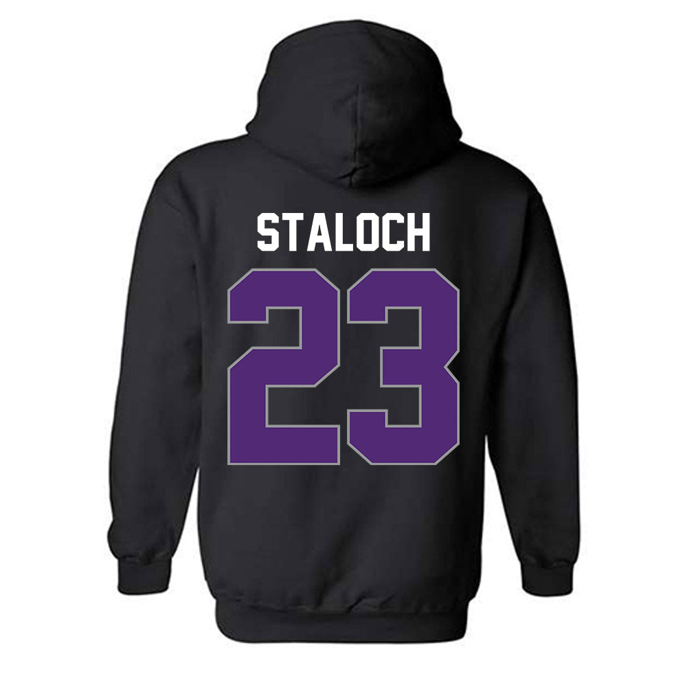 UST - NCAA Women's Basketball : Morgan Staloch - Vintage Shersey Hooded Sweatshirt-1