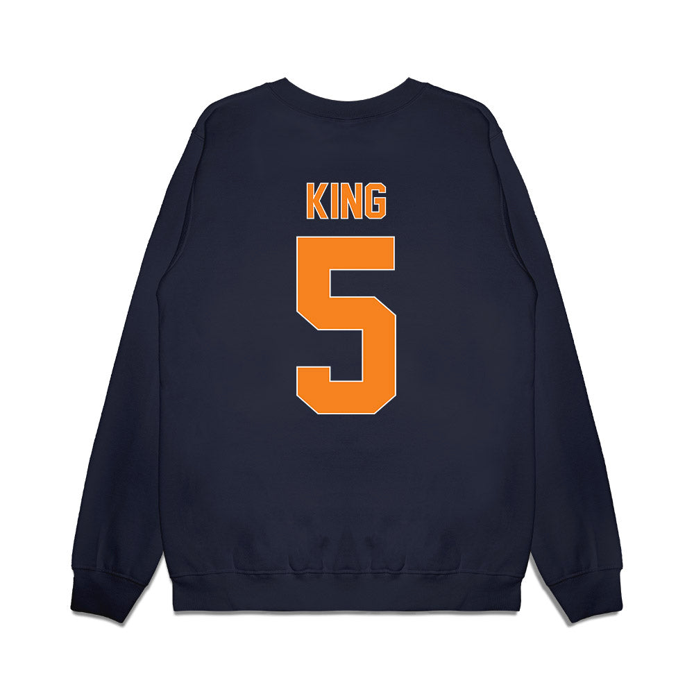 UT Martin - NCAA Men's Basketball : Damien King - Vintage Shersey Premium Crewneck Sweatshirt-1