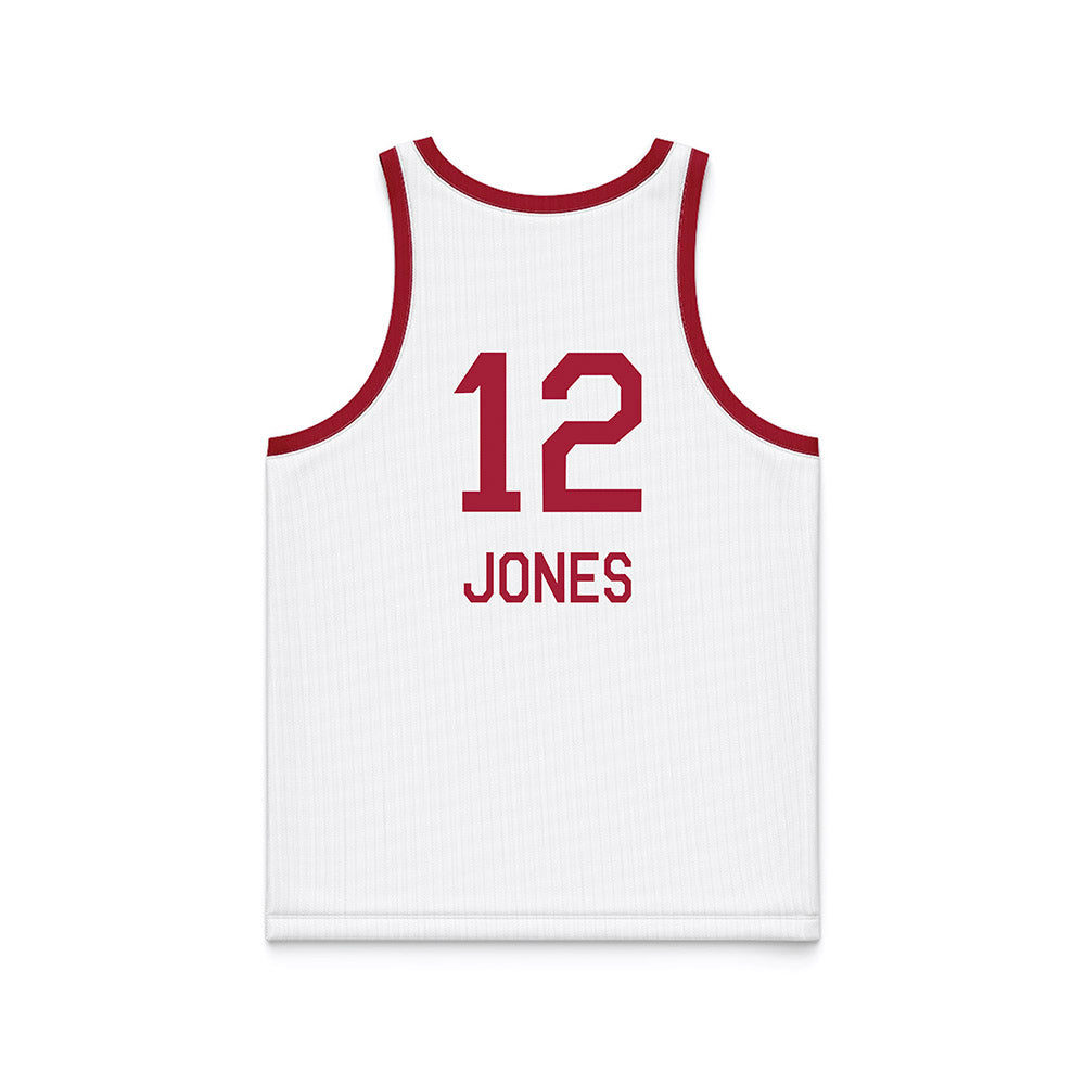 Oklahoma - NCAA Men's Basketball : Jadon Jones - White Basketball Jersey-1