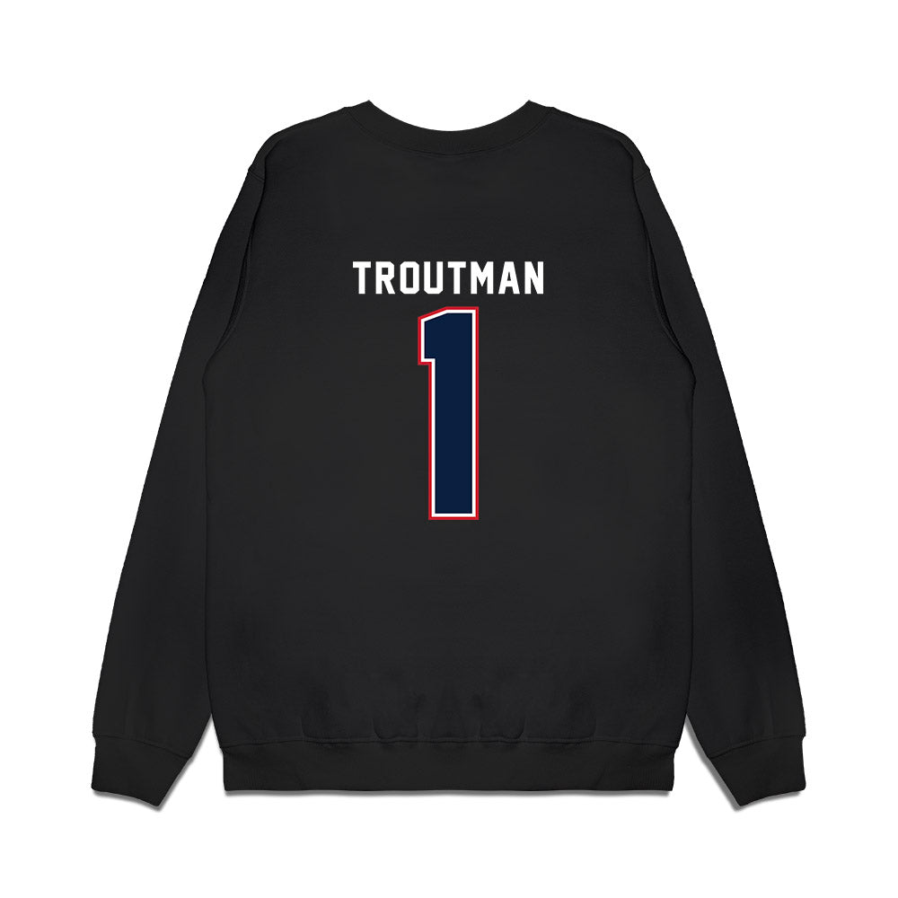 Robert Morris - NCAA Women's Basketball : Sanai Troutman - Vintage Basketball Premium Crewneck Sweatshirt-1