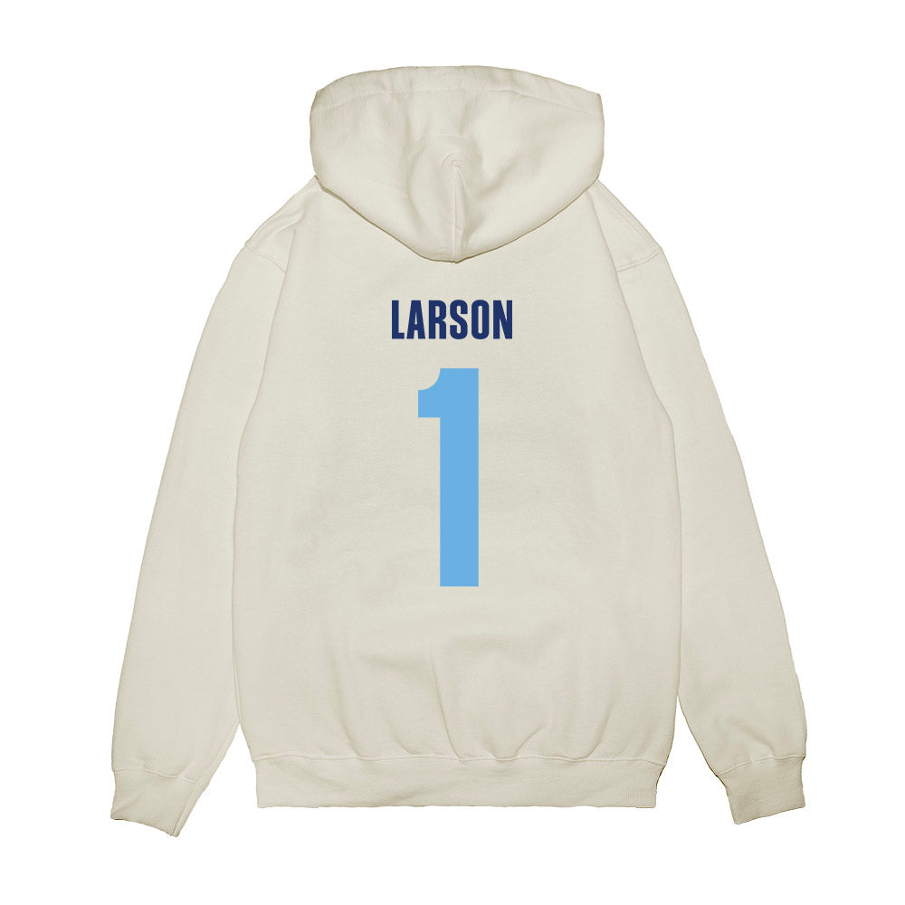 Drake - NCAA Men's Basketball : Owen Larson - Vintage Shersey Premium Hooded Sweatshirt-1